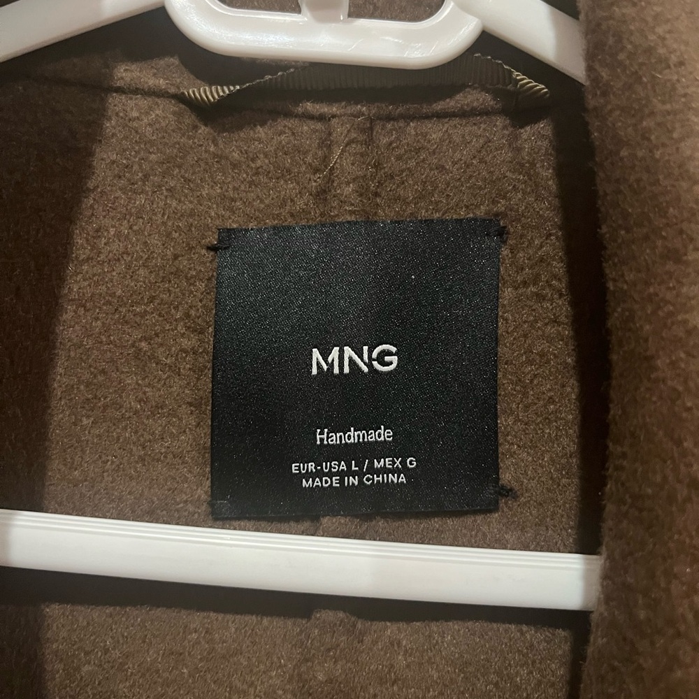 Mango Handmade Unlined Picarol Oversized Brown Wool Coat - Picture 3 of 9